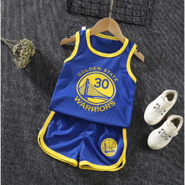 Barndräkt för basketkläder för uniformer för sportkläder W Blue 110CM Blue