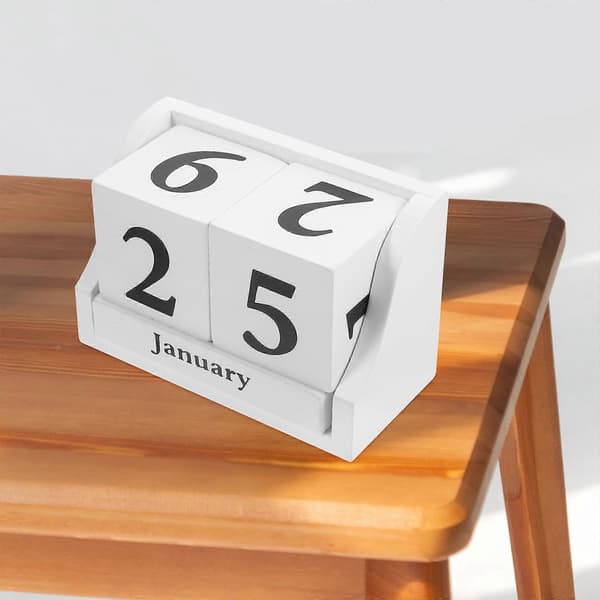 Träkalenderblock för datumvisning Kalender Skrivbordsdekoration