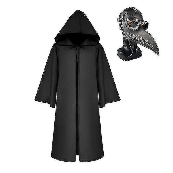 Plague Doctor Reaper Cosplay Voksen Børn Karneval Halloween Kostume Med Steampunk Mask_nn