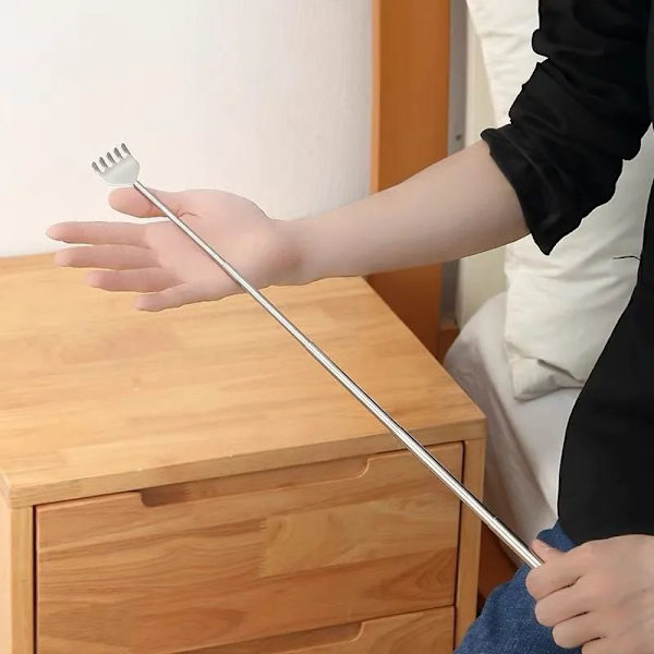 Retractable back scratcher silver