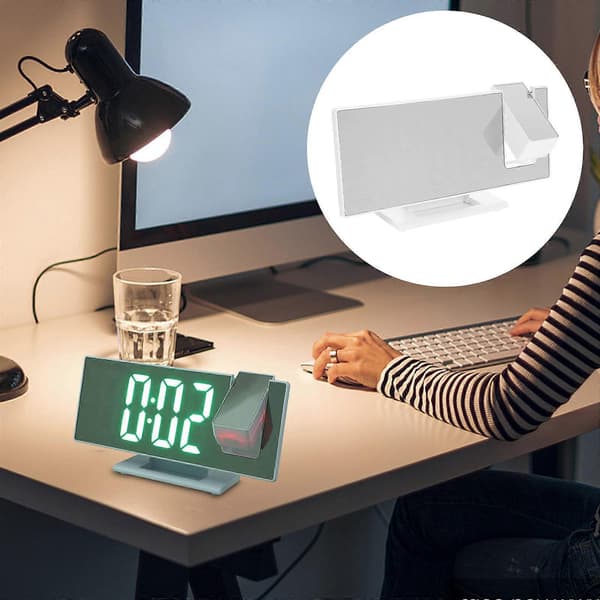 LED-projektionsklocka väckarklocka för sovrum tidsvisning