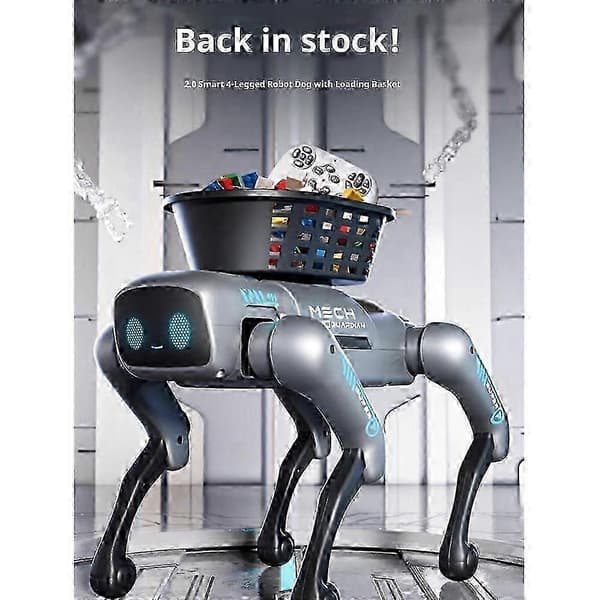 AI Programmerbar Robot Hund Fjernkontroll med Lastekurv for Gutter Bursdagsfestival