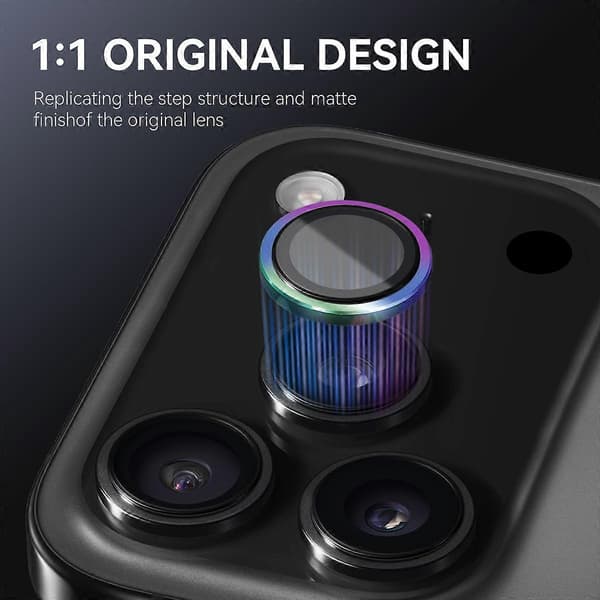 NORTHJO Tempered Glass Camera Lens Protector with Metal Ring for iPhone 17 Pro Max/17 Pro