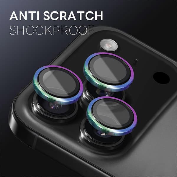 NORTHJO Tempered Glass Camera Lens Protector with Metal Ring for iPhone 17 Pro Max/17 Pro