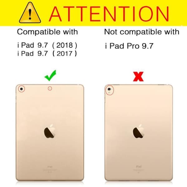 iPad 9.7 2017 Cover - Apple - 360° Rotation - Stødsikkert - PU Læder - Mørkeblå
