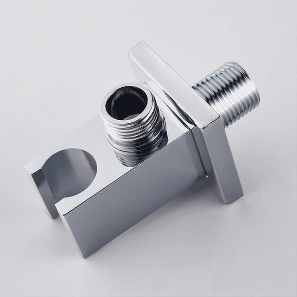 Forkromet slangeforbinder med messing Keymark håndbruserholder, brusealbue med holder, håndbruser sandforbinder