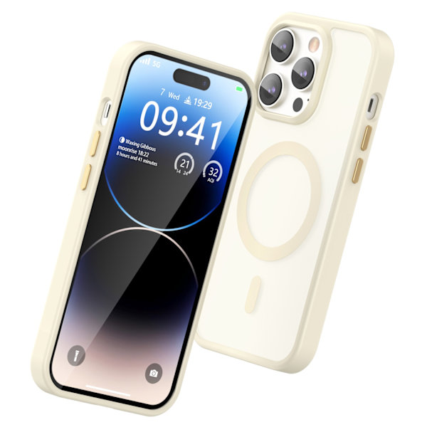 ColorPop iPhone 14 Pro Skal CH MagSafe Matt Off White 34