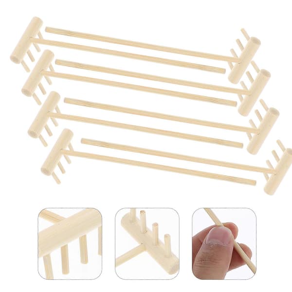 Zen Garden Rake Mini Bambu Sand Rake för Bordsdekoration 8st Beige Set