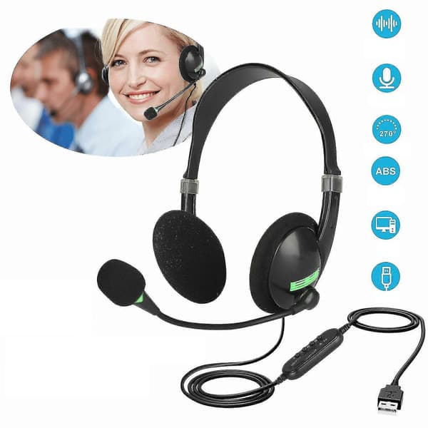 Dator Bärbar Dator PC Skype Chatt Callcenter Headset Hörlurar
