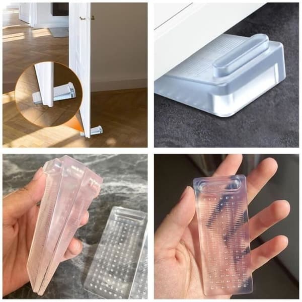 Dörrstopp - Halkfri - 6 delar - Transparent - TPR - Konisk