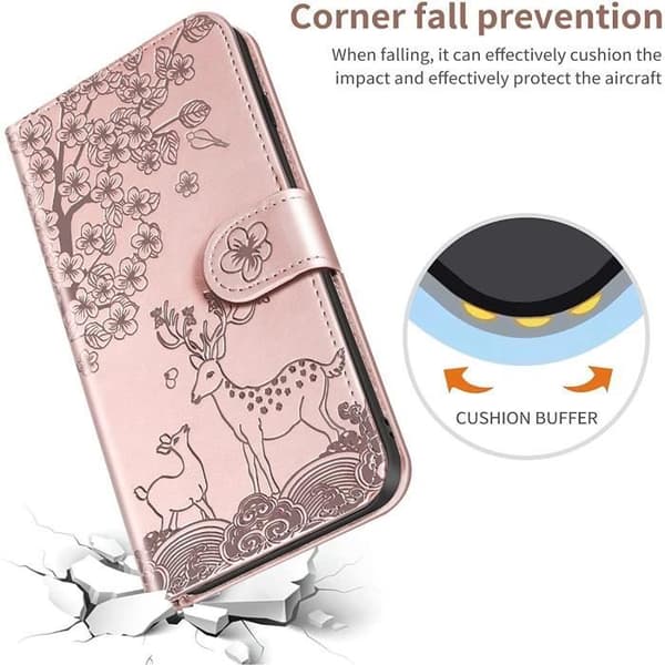 ZGEER Plånboksfodral - iPhone 13 - Konstläder - Inbyggt stativ - Rosa