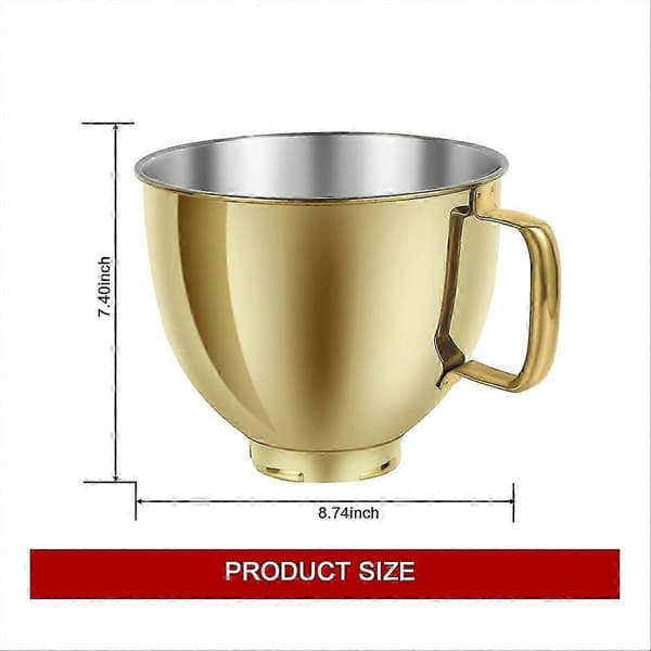 Guld 5 QT røreskål i rustfrit stål til KitchenAid standmixer