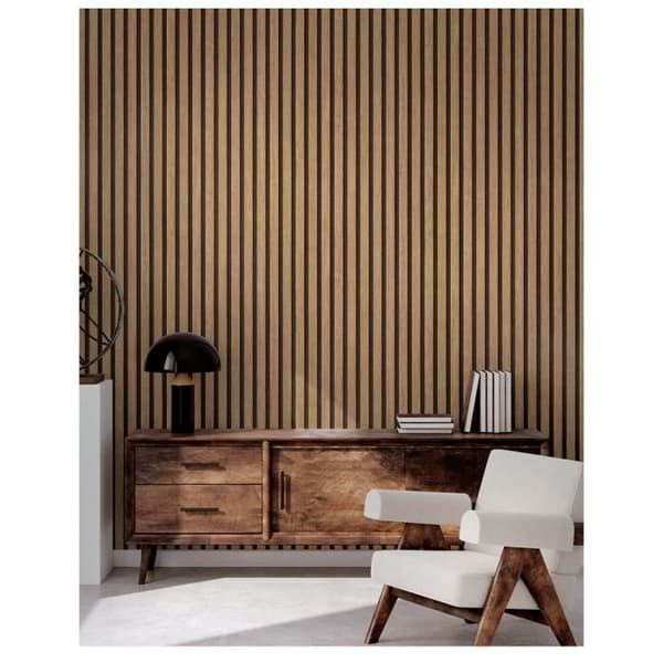 Tapet - Tre-effekt - Beige Brun - 0.45x10M - PVC - Moderne