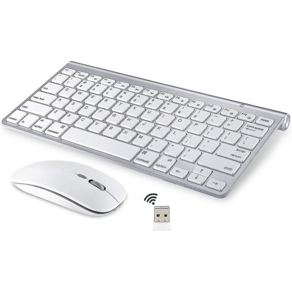 Trådløst tastatur og mus til Apple iMac, Windows eller Android (2,4 GHz trådløs)