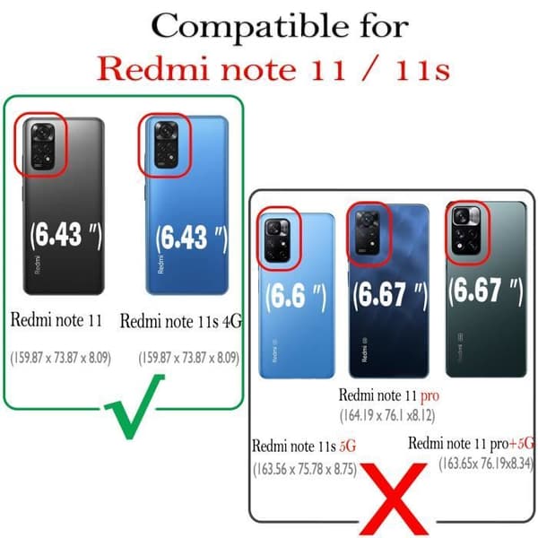Fodral - Xiaomi - Redmi Note 11 / 11S - PU-läder - 360° skydd - Multifunktionell