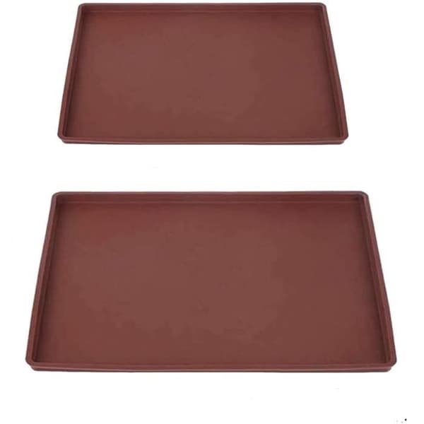 Silikone bageunderlag - Kaffe - 2 stk. - 37,5x30 cm - 30x24,5 cm - Silikagel