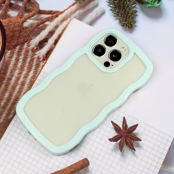 iPhone 16 Pro Cover Bølget Hybrid Lyseblå