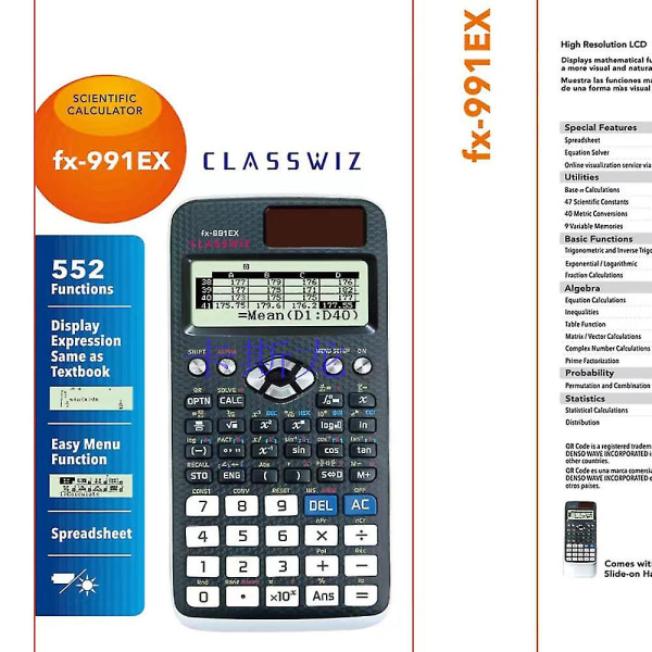 Fx-991ex / Fx-991es Plus Scientific Kalkulator Svart