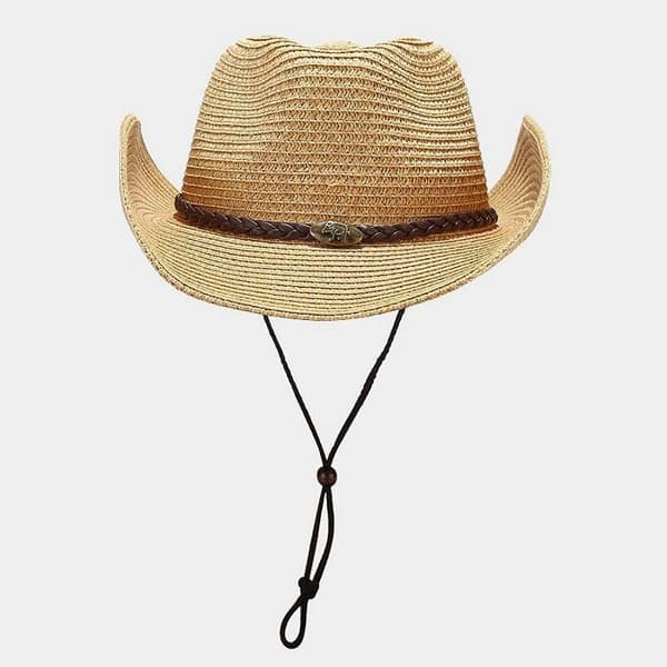 Cowboyhat til kvinder og mænd XJYDNCG Stråhat til kvinder Sommer Solhat - Mørkebrun