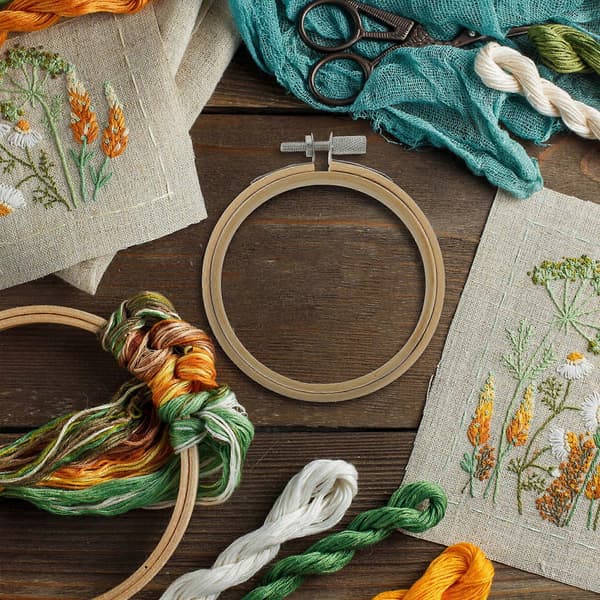 DIY Bambusringe Korsstingsringe til Håndarbejde 10 Stk. Pakke
