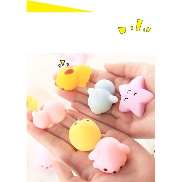 Squishy Legetøj - Kawaii - 30 Stykker - Elastisk Silikone - Stresslindring - Søde Dyr