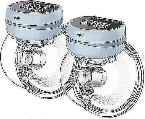 Bröstpump, bärbara pumpar för amning - Handsfree elektriska bröstpumpar, 2-pack blå-2-pack