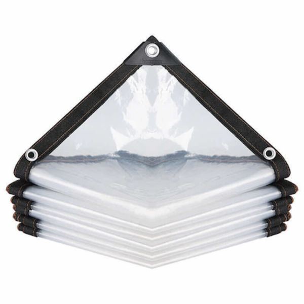 Transparent Kraftig PVC Presenning, Robust Vattentåligt Material För Uteplats Balkong Tak Fönster, Väderskydd Med Öljetter, 200x200Cm