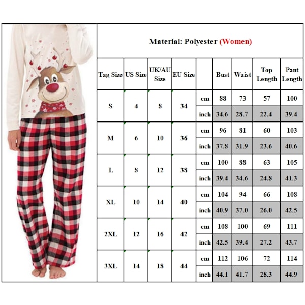 Perfekta barn män kvinnor familj matchande jul nattkläder Pyjamas Set - Perfet Kid 7T Kid