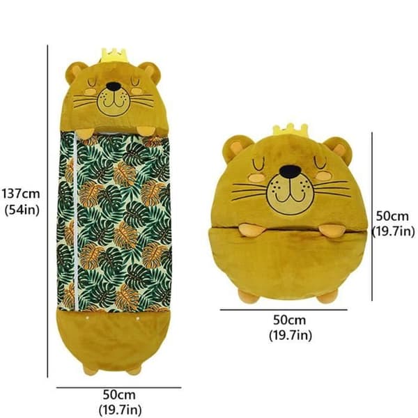 Tigersovsäck för barn - Söt och mysig - Kaninpäls och bomull - Rektangulär