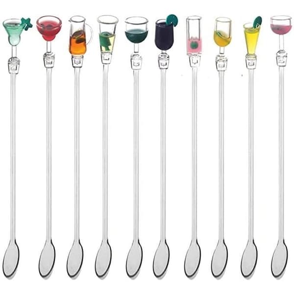 ROCK Farverige Drinkspind, 23 cm Cocktailpinde (10 Blandeskeer)