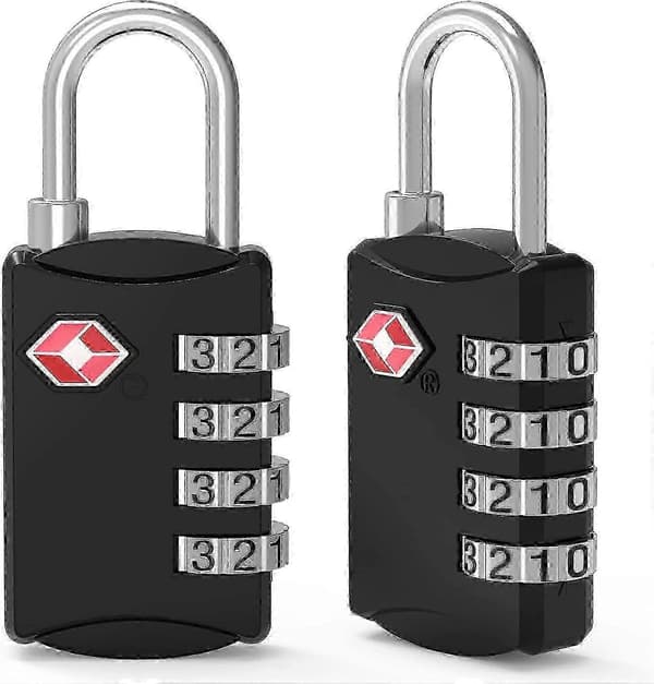 TSA-bagagelås 2-pack, 4-siffriga kombinationshänglås för resväskor och väskor, TSA-godkända säkerhetslås Edition 0909 5 5