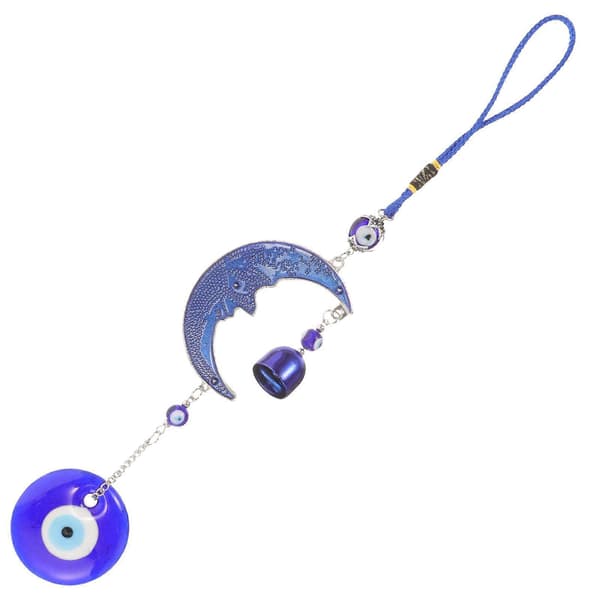 Blå Evil Eye Måne Hengende Pynt til Bilpynt
