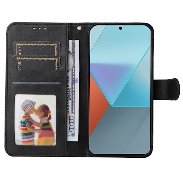 SKALO Xiaomi Redmi Note 13 Pro 5G PU Læder Wallet Case - Flere Farver Black Svart