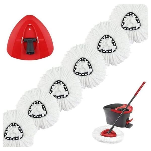 6 stk. erstatningsmopphoder for Vileda O-Cedar Turbo 2-i-1 EasyWring & Clean kompatible mopphoder for Vileda-påfyll