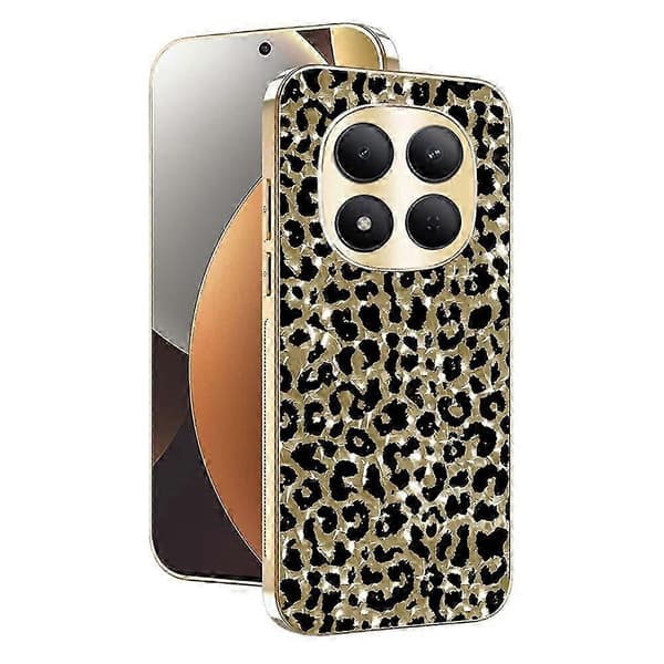 Leopardmönstrat telefonfodral för Xiaomi Redmi Note 15 Pro+ 5G med guldkant