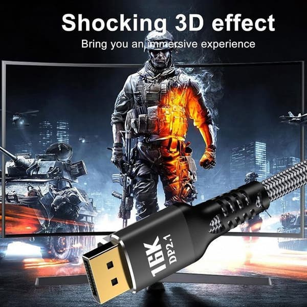 DisplayPort 2.1-kabel - OTBACT - 1,5m - 16K@60Hz - G-Sync - Free-Sync