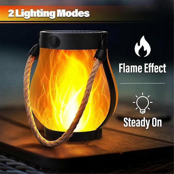 Solar lights with flickering flame for the garden