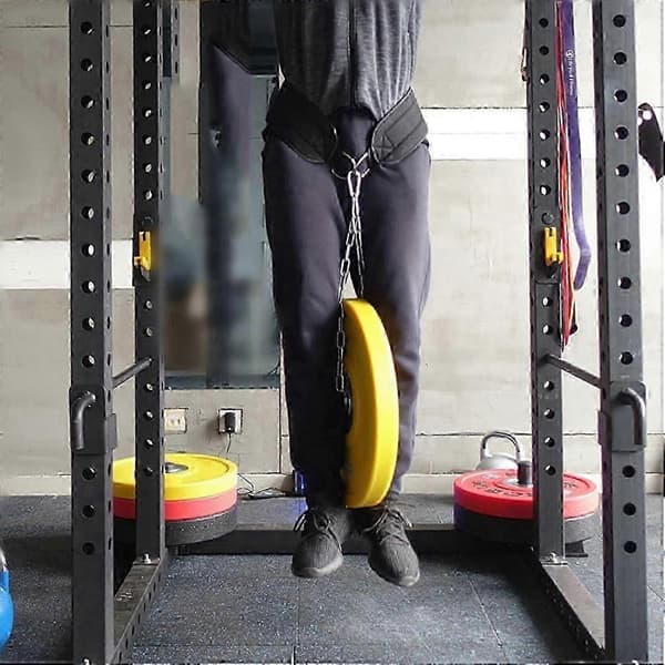Vægtløftnings Dip Bælte med Stålkæde og Polstret Taljestøtte til Pull Ups Squats Styrketræning