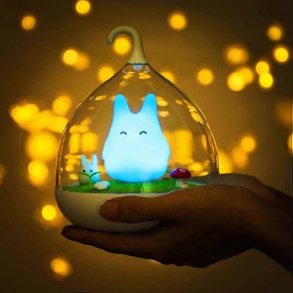 Sød Totoro Natlampe - Genopladelig Berøringssensor, Dæmpbar, Sikker for Børn, til Hjem & Camping