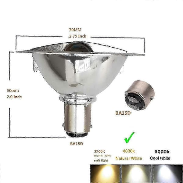LED-reflektor til AR70-armaturer, 3W 12V, Ba15d-sokkel, 4000K