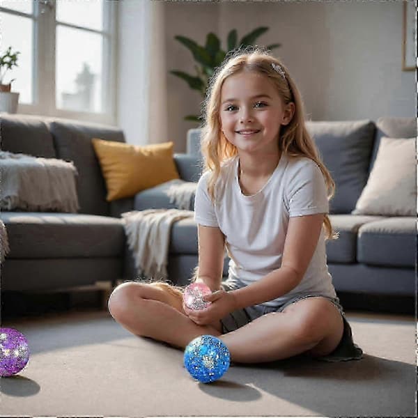 Fidgetlegetøj til børn 3-pak - Langsomt stigende glittergel stressbolde til voksne, maltsukker stressbolde sensorisk squishy klemmebolde til angst