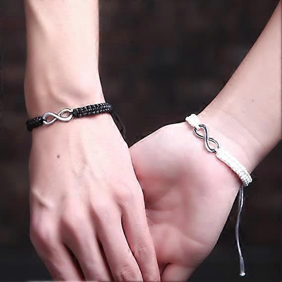 2 stk/sæt rustfrit stål 8 uendeligheds-pararmbånd