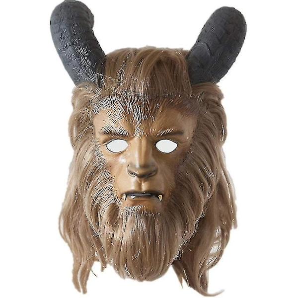 Beast Mask Beast Cosplay Mask Med Peruk För Vuxen