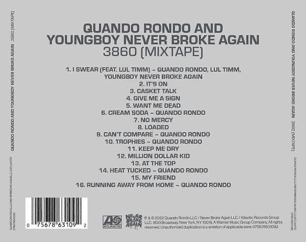 Quando Rondo / Youngboy Never Broke Again - 3860 (Mixtape) [COMPACT DISCS] Explicit USA import