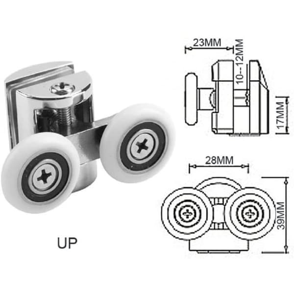 Dubbla rullar - Små kräftor - Set om 4 - 23 mm - Zinklegering - Badrum
