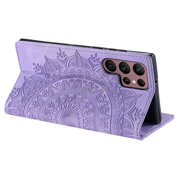 Samsung Galaxy S24 Ultra Flip Cover Mandala Læder Lilla 94