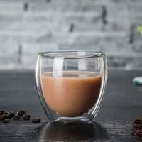 Glas kaffe-/espressokop - MTEVOTX - Dobbeltvægget kaffekopsæt - 80 ml - Klar - Hvid