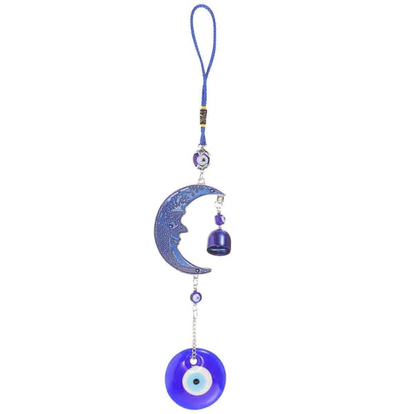Blå Evil Eye Måne Hengende Pynt til Bilpynt