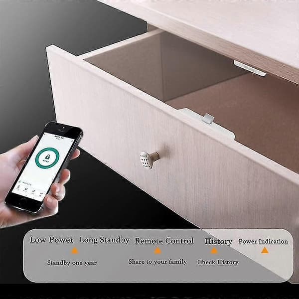 Tuya App Smart Bluetooth Skuffe NFC Sensor Lås Nøglefri Usynlig Ingen Hul Arkivskab Lås Garderobeskabe Skuffe Switch Udgave 5 5