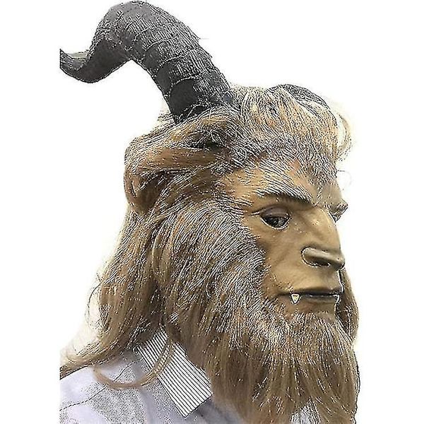 Beast Mask Beast Cosplay Mask Med Peruk För Vuxen